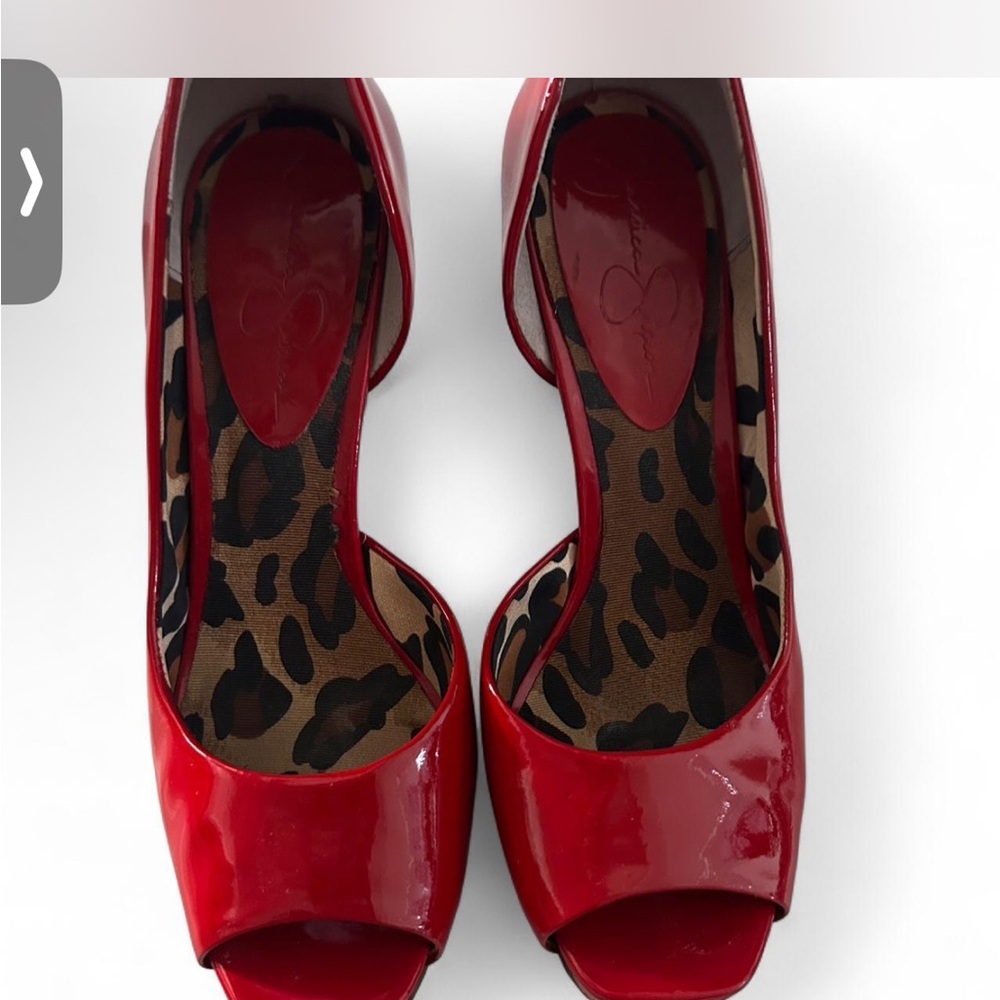 Jessica Simpson Red Patent Peep-Toe Heels